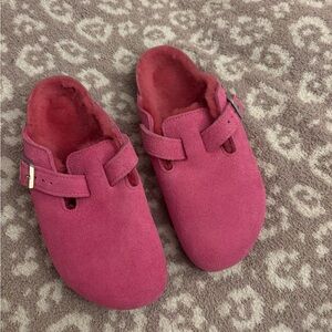 Birkenstock Fuzzy Pink Clogs